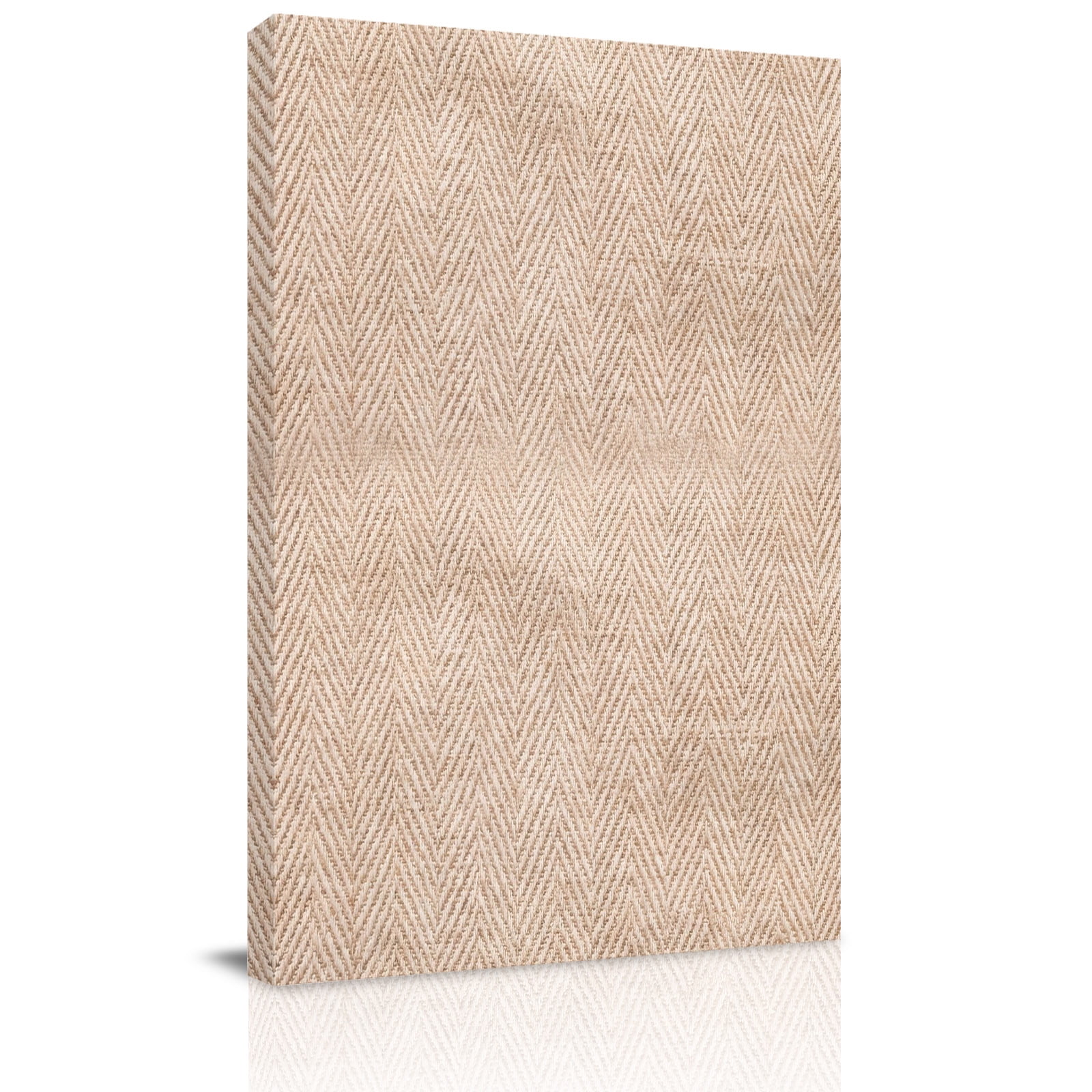 Beige Herringbone Canvas Wall Art for Living Room, Modern Minimalist ... - Easy Minimalist Wall Decor With Wooden Decor