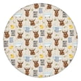 thumbnail image 1 of Beige Highland Cow Bathtub Flower Pattern Round Fitted Tablecloth with Elastic Edge,Dining Table Cover Waterproof,Outdoor Round Tablecloth for Camping,Dining,Indoor and Outdoor, 1 of 7