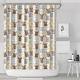 thumbnail image 1 of Beige Highland Cow Bathtub Flower Pattern Shower Curtain 72"x84" ,Bathroom Decorative Shower Curtains Set with 12 Hooks,Modern Waterproof Washable Shower Curtain, 1 of 6