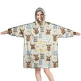 thumbnail image 1 of Beige Highland Cow Bathtub Flower Pattern Wearable Oversized Blanket,Wearable Blanket Hoodie for Adults,Cozy Hooded Blankets with Super Pockets,Super Warm Fuzzy Pullover for Women & Men, 1 of 6