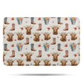 thumbnail image 1 of Beige Highland Cow Boot Flower Pattern Bathroom Rugs Mat,Non Slip Microfiber Bathroom Rug,Rubber Backing,Soft Bathroom Mats for Bathroom Floor,Tub and Shower,17x27in(43x68cm), 1 of 5
