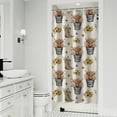 thumbnail image 1 of Beige Highland Cow Bucket Boot Flower Pattern Shower Curtain 36"x72" ,Bathroom Decorative Shower Curtains Set with 12 Hooks,Modern Waterproof Washable Shower Curtain, 1 of 6