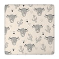 thumbnail image 1 of Beige Highland Cow Cactus Triangle Pattern Square Fitted Tablecloth with Elastic Edge,Square Table Cover,Washable Elastic Table Cover for Home Kitchen Party Decor 34"x34", 1 of 6