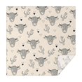 thumbnail image 1 of Beige Highland Cow Cactus Triangle Pattern Square Tablecloth,Waterproof Square Table Cover,Wipeable Spillproof Washable Table Cover for Home Kitchen Party Decor 42"X42"(107x107cm), 1 of 6