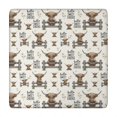 thumbnail image 1 of Beige Highland Cow Fence Daisy Pattern Square Fitted Tablecloth with Elastic Edge,Square Table Cover,Washable Elastic Table Cover for Home Kitchen Party Decor 34"x34", 1 of 6