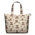 thumbnail image 1 of Beige Highland Cow Fence Pattern Travel Tote Bags for Women Carry On,Large Weekender Bags for Women Travel,Multi Functional Duffle Bag for Work,Shopping,Sports, 1 of 5