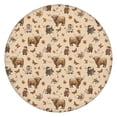thumbnail image 1 of Beige Highland Cow Figure Butterfly Pattern Round Fitted Tablecloth with Elastic Edge,Dining Table Cover Waterproof,Outdoor Round Tablecloth for Camping,Dining,Indoor and Outdoor, 1 of 7