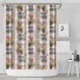 thumbnail image 1 of Beige Highland Cow Flower Cart Pattern Shower Curtain 72"x84" ,Bathroom Decorative Shower Curtains Set with 12 Hooks,Modern Waterproof Washable Shower Curtain, 1 of 6