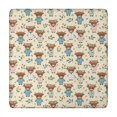 thumbnail image 1 of Beige Highland Cow Flower Pajama Pattern Square Fitted Tablecloth with Elastic Edge,Square Table Cover,Washable Elastic Table Cover for Home Kitchen Party Decor 34"x34", 1 of 6