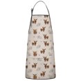 thumbnail image 1 of Beige Highland Cow Flower Pattern Apron-Garden Aprons for Women with Pockets-Cotton Linen Waterproof Kitchen Cooking Gardening Aprons Adjustable for Kitchen,Cooking,BBQ and Salon 33x27 Inch, 1 of 7