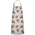 thumbnail image 1 of Beige Highland Cow Flower Pattern Apron-Garden Aprons for Women with Pockets-Cotton Linen Waterproof Kitchen Cooking Gardening Aprons Adjustable for Kitchen,Cooking,BBQ and Salon 33x27 Inch, 1 of 7