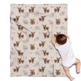 thumbnail image 1 of Beige Highland Cow Flower Pattern Blanket,Comfortable Soft Flannel Throw Blanket,All Season,Warm Lightweight Blankets for Sofa Bed Couch Living Room Chair,30"x40", 1 of 4