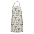 thumbnail image 1 of Beige Highland Cow Flower Wreath Pattern Apron-Garden Aprons for Women with Pockets-Cotton Linen Waterproof Kitchen Cooking Gardening Aprons Adjustable for Kitchen,Cooking,BBQ and Salon 33x27 Inch, 1 of 7
