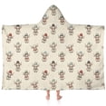 thumbnail image 1 of Beige Highland Cow Hat Scarf Pattern Hooded Bath Towel，60"x35" for Ages 3 To 12 Kids, Quick Dry Lightweight Soft Microfiber Hood Beach Towel Cover Up for Kids, 1 of 7