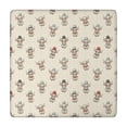 thumbnail image 1 of Beige Highland Cow Hat Scarf Pattern Square Fitted Tablecloth with Elastic Edge,Square Table Cover,Washable Elastic Table Cover for Home Kitchen Party Decor 34"x34", 1 of 6
