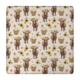 thumbnail image 1 of Beige Highland Cow Sunflower Basket Pattern Square Fitted Tablecloth with Elastic Edge,Square Table Cover,Washable Elastic Table Cover for Home Kitchen Party Decor 34"x34", 1 of 6