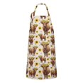 thumbnail image 1 of Beige Highland Cow Sunflower Pattern Apron-Garden Aprons for Women with Pockets-Cotton Linen Waterproof Kitchen Cooking Gardening Aprons Adjustable for Kitchen,Cooking,BBQ and Salon 33x27 Inch, 1 of 7