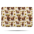 thumbnail image 1 of Beige Highland Cow Sunflower Pattern Bathroom Rugs Mat,Non Slip Microfiber Bathroom Rug,Rubber Backing,Soft Bathroom Mats for Bathroom Floor,Tub and Shower,17x27in(43x68cm), 1 of 5