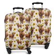 thumbnail image 1 of Beige Highland Cow Sunflower Pattern Luggage Cover Fashion Suitcase Cover Baggage Covers Fit 25-28 Inch Luggage (Go Travel), 1 of 5