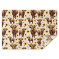 thumbnail image 1 of Beige Highland Cow Sunflower Pattern Rectangle Tablecloth 60"x84",Waterproof Polyester Rectangle Table Cloth, Wipeable Spillproof Polyester Tablecloth for Dining, Camping, Indoor and Outdoor, 1 of 5