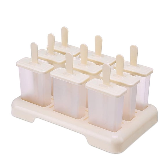 Beige Ice Cream Popsicle Mold Tray, DIY Ice Cream Box for Homemade Frozen Treats, 1 Piece