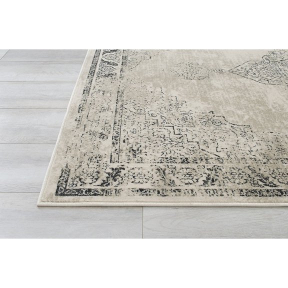 Beige/Ivory/Gray/Fossil Oriental Distressed - Modern Vintage Design- Abstract Persian Rug