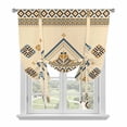 thumbnail image 1 of Beige Khaki Boho Balloon Curtains for Living Room/French Door, Vintage Ethnic Tribe Abstract Art Retro Tie Up Curtains 63 Inch Length Energy Saving Kitchen Curtains Shades for Windows 42"x63", 1 of 8
