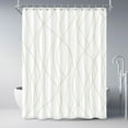 thumbnail image 1 of Beige Khaki Shower Curtain for Bathroom with Hooks, Extra Long Shower Curtain Set Stripe Bath Curtains Decorative White Shower Curtains Weighted Hem Water Repellent Washable, 72 x 84, 1 of 3