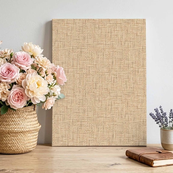 Beige Khaki Solid Canvas Wall Art for Living Room, Minimalist Cloth Oatmeal Linen Texture Poster Print Painting for Bedroom Office Home Decoration Wall Pictures Prepare To Hang 8"x12"