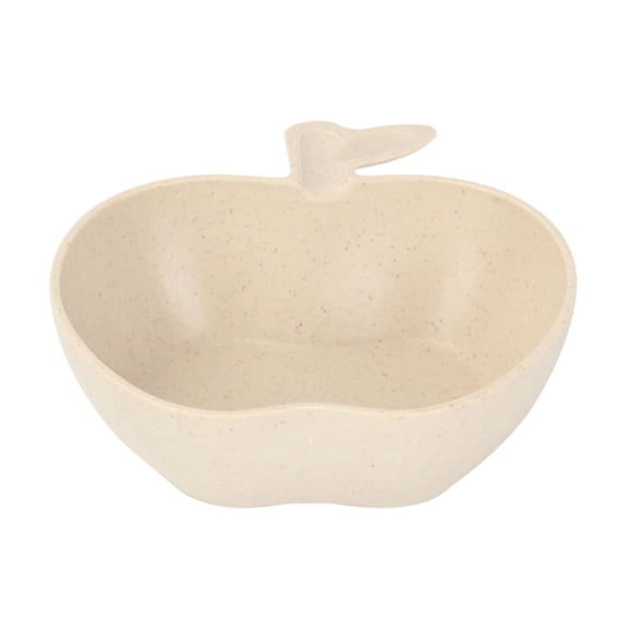 Beige Kids Party Bowl Apple Shaped Plastic Tableware For Babies Toddlers Snacks Fruit Desserts