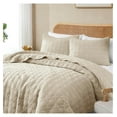 Beige King Size Quilt Bedding Set with Pillow Sham, Tan Ultra Soft