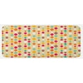 thumbnail image 1 of Beige Kitchen Mat, Vertical Oval Tiled Circle Geometric Groovy Shapes Looks Like Flowing down Pattern, Plush Decorative Kitchen Mat with Non Slip Backing, 47" X 19", Multicolor, by Ambesonne, 1 of 1