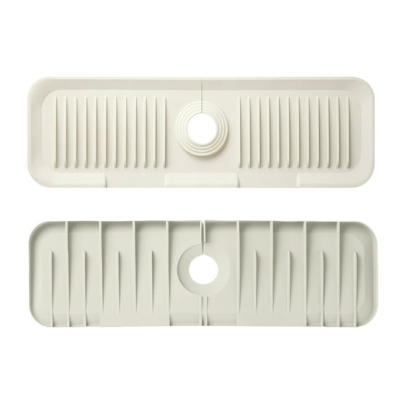 Beige Kitchen Sink Faucet Mat Diatomite Stone Drying Tray Fast Drying Absorbent Sink Protector Mat For Kitchen Bathroom Countertop Non-Slip Base Easy To Clean 14 X 45 Cm Weight 0.52 Lb
