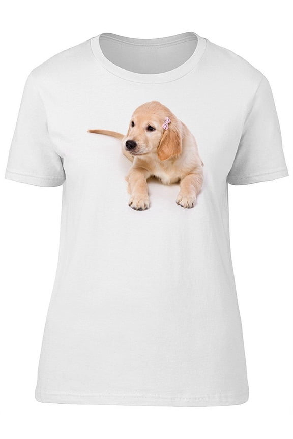 Beige Labrador Puppy, Cute Dog T-Shirt Women -Image by Shutterstock, Female Small