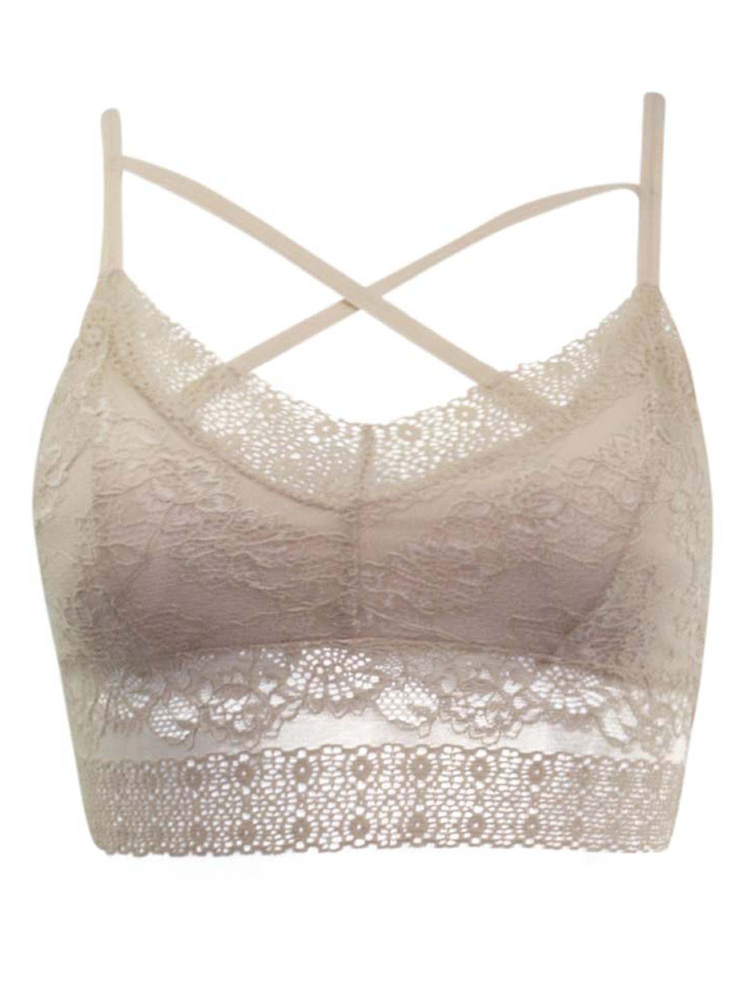 Beige Lace Bralette With Front Detail Size Small