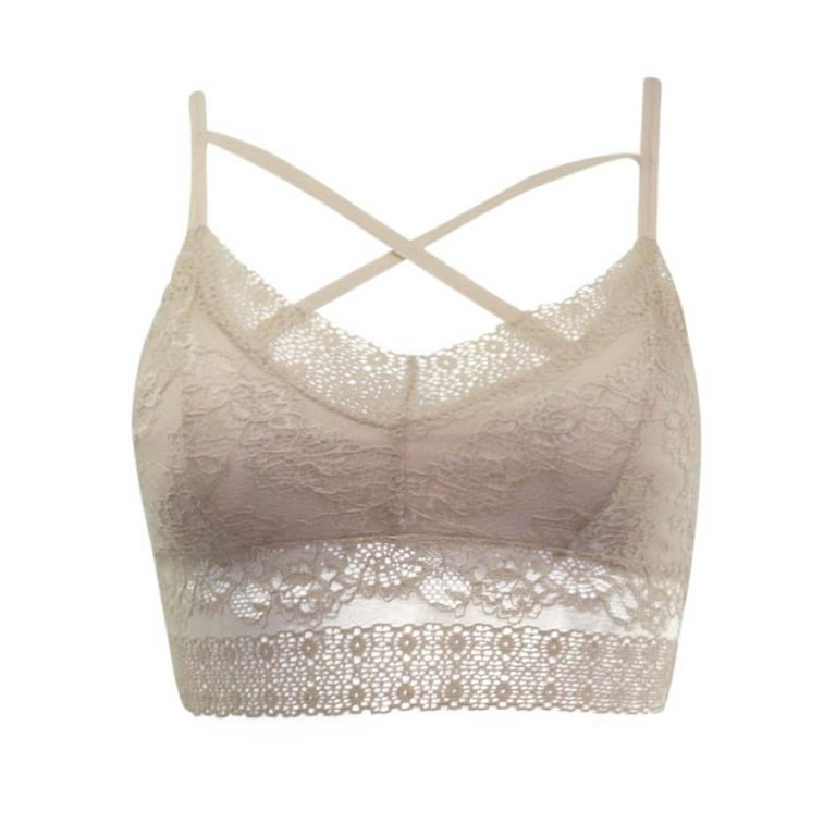 Beige Lace Bralette With Front Detail Size Small 