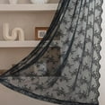 thumbnail image 1 of Beige Lace Curtains 63 Inch Length 2 Panels Set Vintage Victorian French Elegant Boho Scalloped Light Filtering Girls Room Drapes with Back Tab Rod Pocket, 50" Wide Each Panel, Oatmeal, 1 of 6