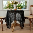 thumbnail image 1 of Beige Lace Hollow Polyester Tablecloth - Decorative Rectangular or Round Cover for Dining and Coffee Tables, Effective Tabletop Protection, Easy Care, Vintage Style Enhancer, 1 of 6
