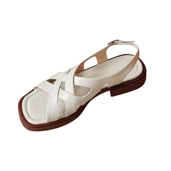 Beige Ladies Beach Roman Flat Sandals With Pu Construction For Casual Events And Daily Use With Durability
