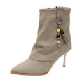 thumbnail image 1 of Beige Ladies Casual Boots With Suede And Pointed Toe For Comfort, 1 of 8