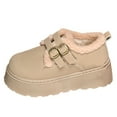 thumbnail image 1 of Beige Ladies Casual Snow Boots With Thick Bottom And Double Buckle For Outdoor Activities Winter Comfort, 1 of 8