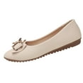 thumbnail image 1 of Beige Ladies Casual Suede Pumps With Pointe Toe And Bow Suitable For Daily Wear, 1 of 8