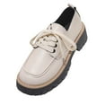 thumbnail image 1 of Beige Ladies Fashion Round Toe Leather Shoes In British Style With Matte Finish And Lace Up Closure For Everyday Use, 1 of 8