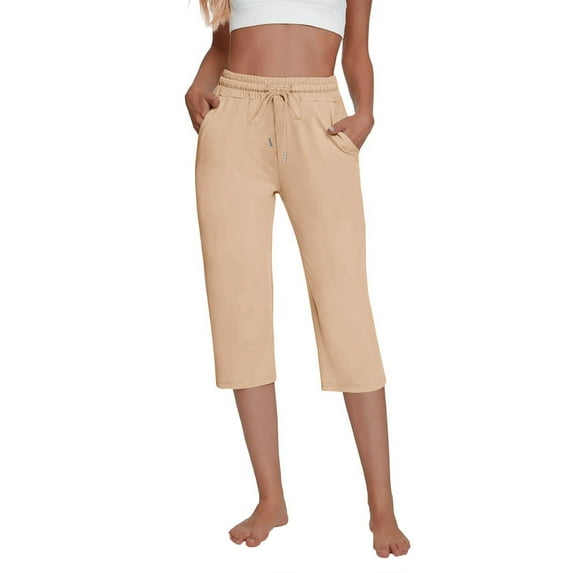 Beige Ladies Loose Fit Pants Blazer Outfit Sweatpants for Women Work Office Work Out Athletic Yoga Elegant High Cut Straight Leg Plain Fall Winter 2025 XXL