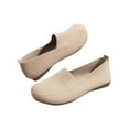 thumbnail image 1 of Beige Ladies Mesh Breathable Round Toe Flats Slip-On Walking Shoes Casual Lightweight Loafers For Women, 1 of 6