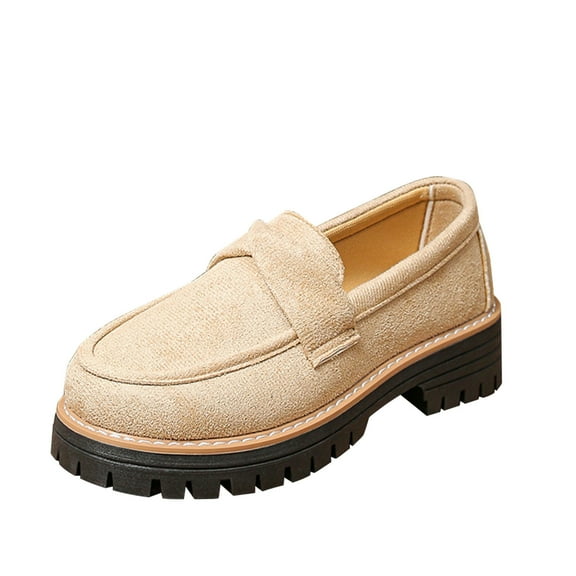 Beige Women'S Loafers Shoes Slip On Comfortable Soft Sole Low Heel Breathable Casual Flats For Indoor Outdoor Summer Fall Size 36