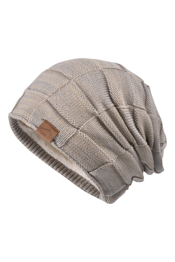 Beige Ladies Winter Wool Hat With Bear Knitted Pattern For Outdoor Activities Unisex Casual Polyester Fabric Hand Wash Only One Size Comfort Fit