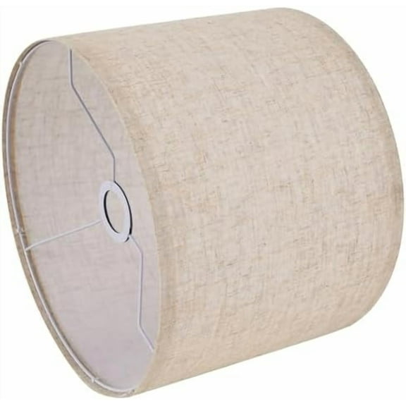 Beige Lamp Shade, Large Drum Lampshade 13''Top X 13'' Bottom X 10'' High, Replacement Lamp Shade Natural Linen Hand Crafted for Table Lamps Floor Lamps Chandelier Lamp, Easy Assembly Required
