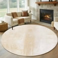 thumbnail image 1 of Beige Large Round Rug 8 FT, Non Slip Living Room Area Carpet, Retro Oil Painting Modern Abstract Art Aesthetics Washable Soft Circle Rug Non-Shedding Floor Carpet for Bedroom Office Dining Room, 1 of 9