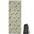 thumbnail image 1 of Beige Leaf Butterfly Pattern Hot Yoga Mat Towel Non Slip for Hot Yoga - Quick-Drying Yoga Mat Cover with 4 Corner Pockets with Travel Bag - Hot Yoga Towel Non Slip Grip Moisture Wicking Sweat 70"x26", 1 of 6